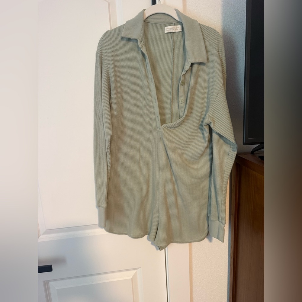 Abercrombie & Fitch Green Ribbed Jumpsuit